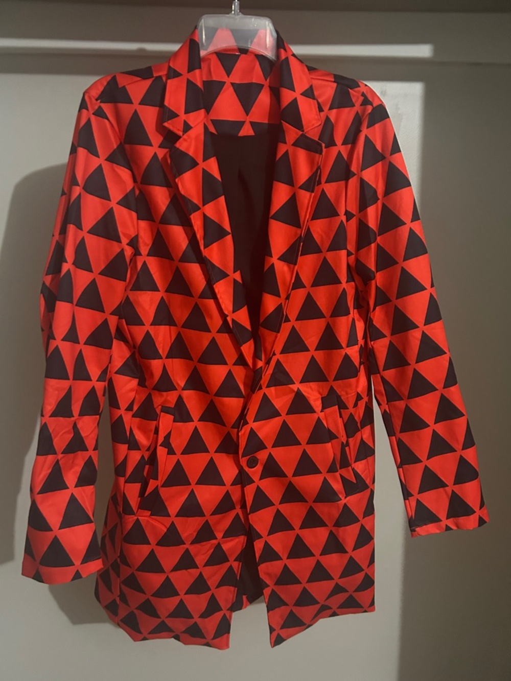 Red & Black Geometric Triangle Blazer Jacket - men’s